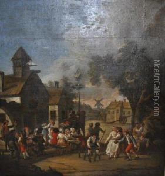 Kermesse Villageoise Oil Painting - David The Elder Teniers