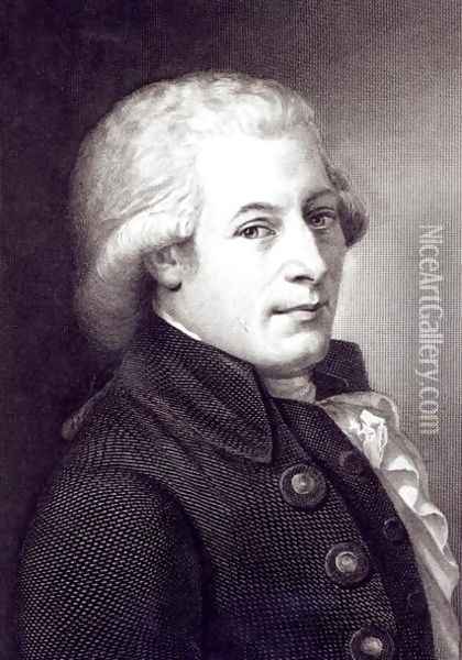 Portrait of Wolfgang Amadeus Mozart 1756-91 Austrian composer, engraved by Lazarus Gottlieb Sichling 1812-63 Oil Painting - Johann Heinrich Wilhelm Tischbein