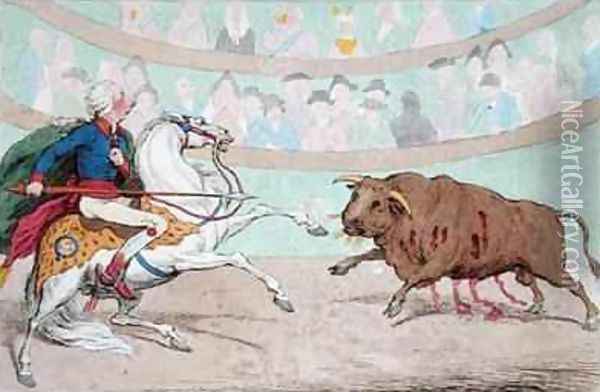 The Royal Bull Fight Oil Painting - James Gillray