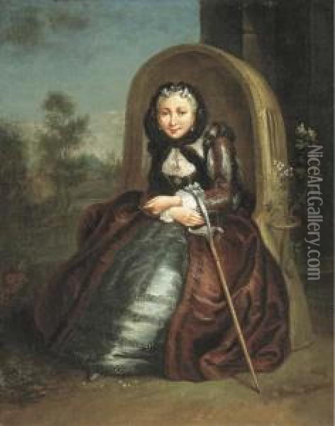 Portrait Presume De 
Marie-catherine Botet, Ou La Jeunesse Sous Leshabillements De La 
Decrepitude Oil Painting - Charles-Antoine Coypel