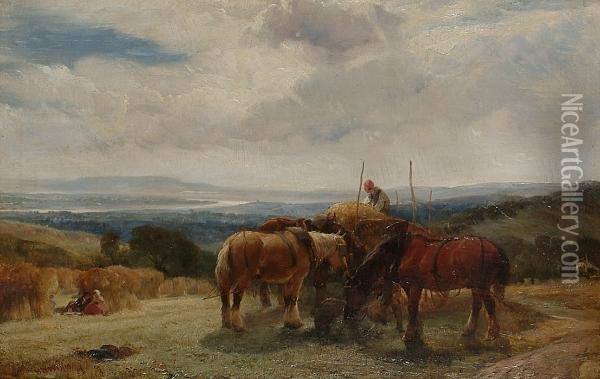 Harvest Time. Oil Painting - Henry Brittan Willis