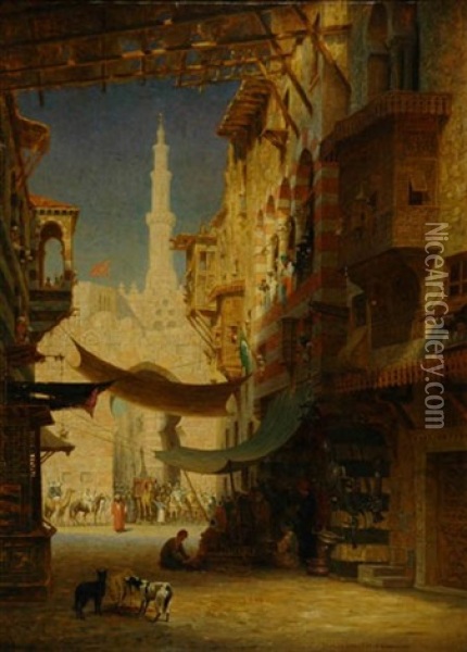 Cairo - The Return Of The Mahmal From Mecca Oil Painting - Charles G. Dyer
