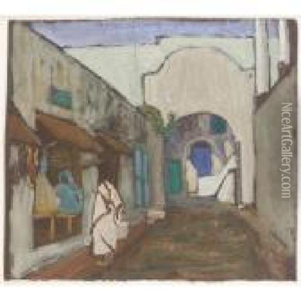 Strasse In Tunis (street In Tunisia) Oil Painting - Wassily Kandinsky