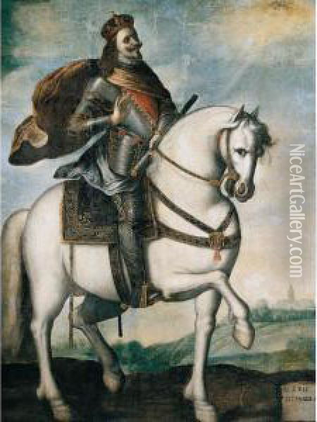 Equestrian Portrait Of King Ferdinand Iii Of Castile And Leon Oil Painting - Francisco De Zurbaran