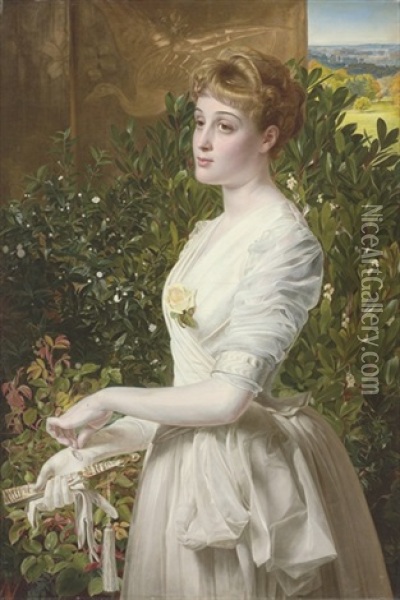 Portrait Of Julia Smith Caldwell Oil Painting - Anthony Frederick Augustus Sandys