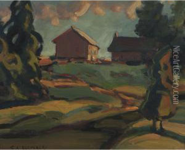 Farm Houses Oil Painting - George Arthur Kulmala