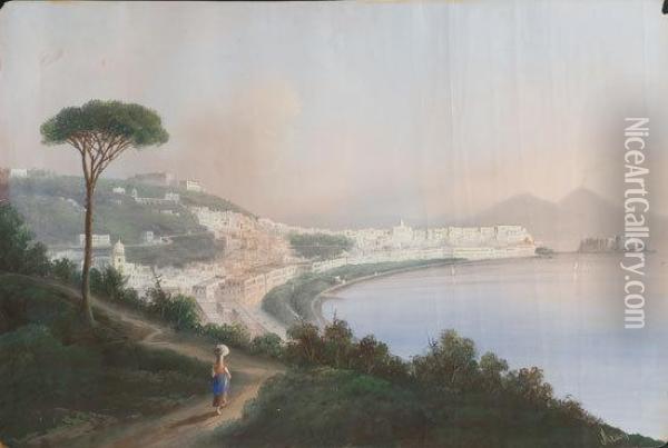 Veduta Del Golfo Di Napoli Oil Painting - B. Meuris