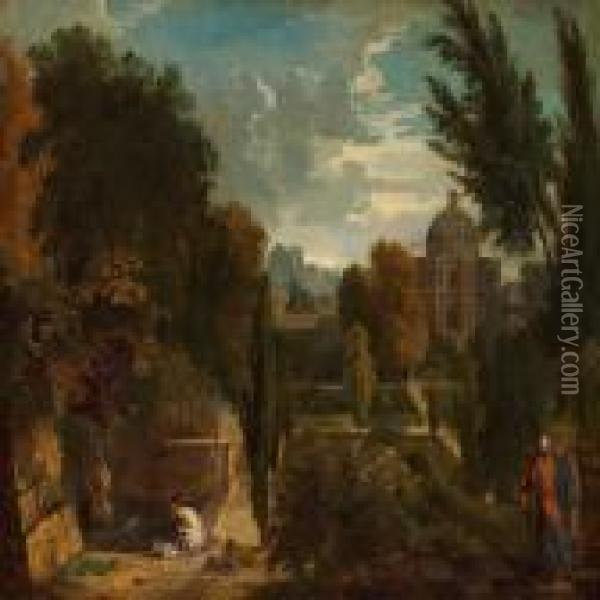 Susanna And The Elders Oil Painting - Gaspard Dughet Poussin