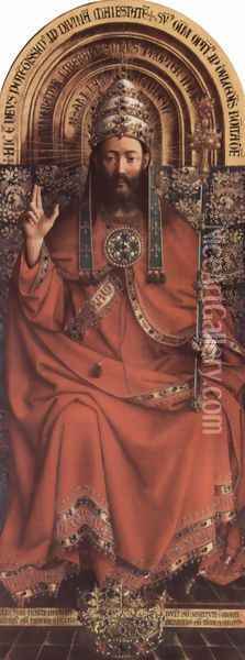 The Ghent Altarpiece, God Almighty Oil Painting - Jan Van Eyck