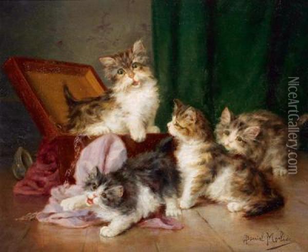 Katzenfamilie Oil Painting - Daniel Merlin
