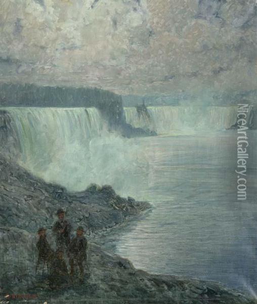 Niagarafalle Am Niagar River Oil Painting - Athanasius Kircher