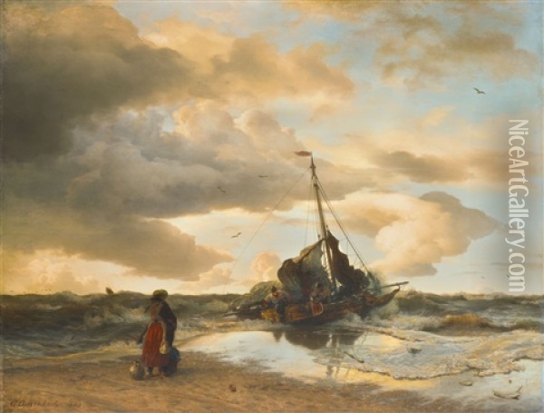 Return Of The Fisherman Oil Painting - Andreas Achenbach