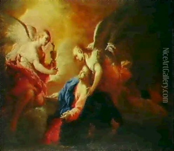 Christus Am Olberg Oil Painting - Michelangelo Morlaiter