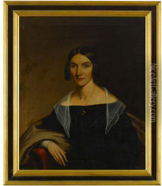 Portrait Of Ernestine Brown Oil Painting - John Henry Brown