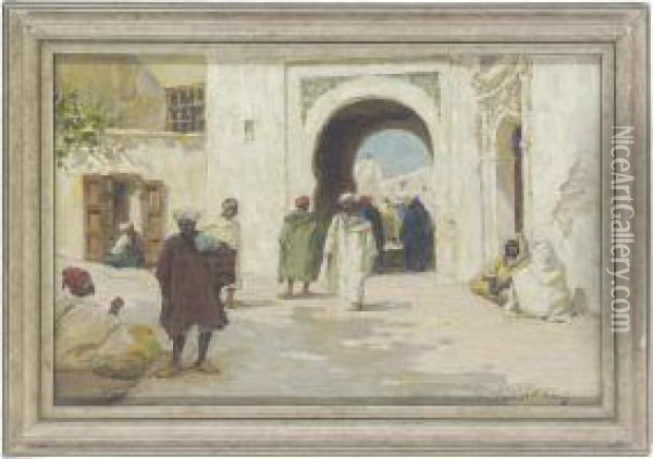Selling Melons, Tangiers Oil Painting - Terrick John Williams