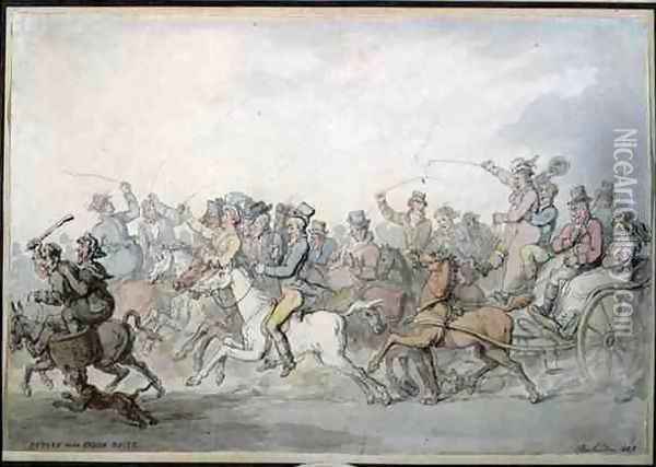 Return from Epsom Races, 1823 Oil Painting - Thomas Rowlandson