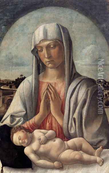 Madonna and Child c. 1455 Oil Painting - Giovanni Bellini