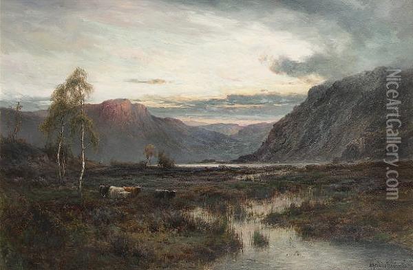 The Moors Of Argyll Oil Painting - Alfred de Breanski