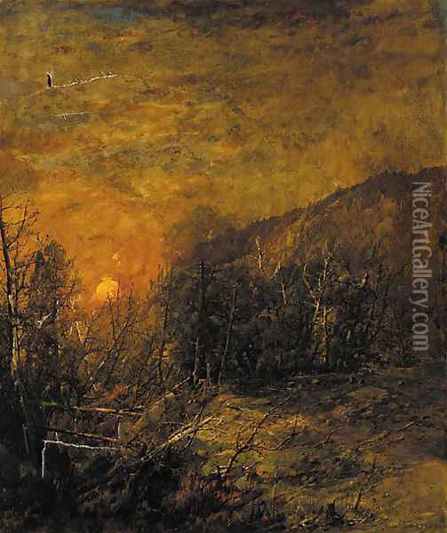 The Approach of Evening Oil Painting - William Louis Sonntag