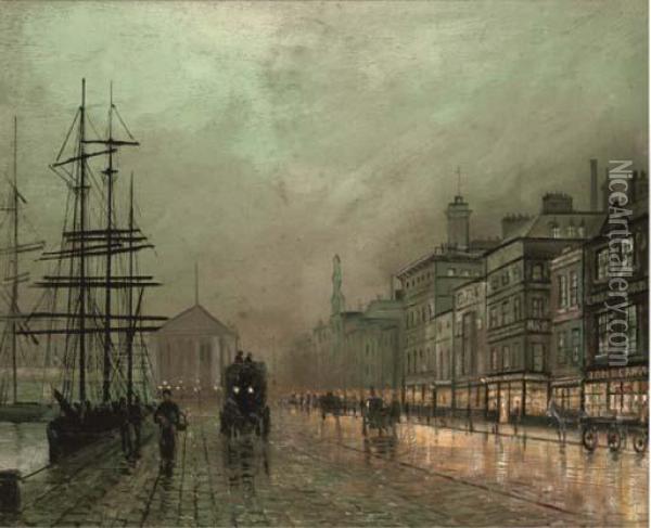 Liverpool Docks Oil Painting - John Atkinson Grimshaw