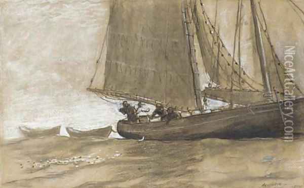 Mackerel Fishing Oil Painting - Winslow Homer