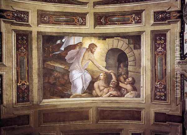 Descent to Limbo 1555 Oil Painting - Cristofano Gherardi