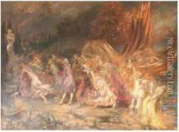 Le Retour De Cythere. Oil Painting - Henri Jules Charles De Groux