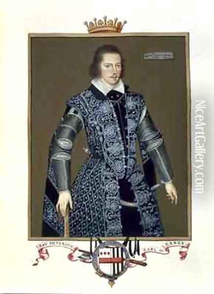 Portrait of Robert Devereux 2nd Earl of Essex from Memoirs of the Court of Queen Elizabeth Oil Painting - Sarah Countess of Essex