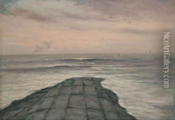 'brise-lames Oil Painting - Romain Steppe