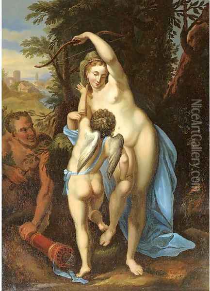 Venus and Amor Oil Painting - Antoine Coypel