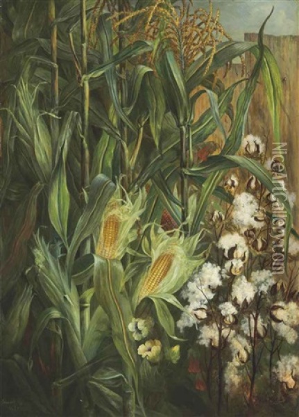 The Two Kings: Corn And Cotton Oil Painting - Elizabeth H. Remington