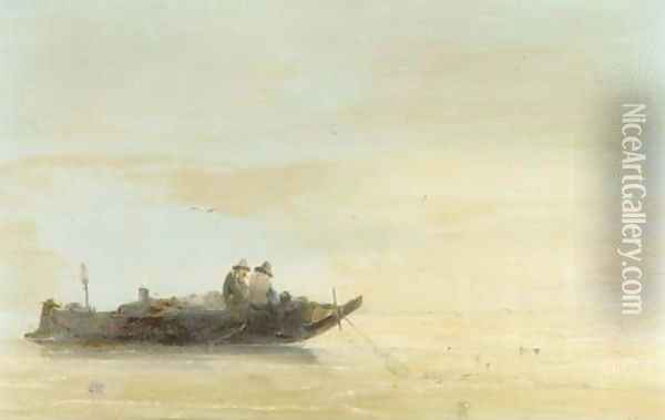 Fishermen at dawn Oil Painting - Albert Van Beest