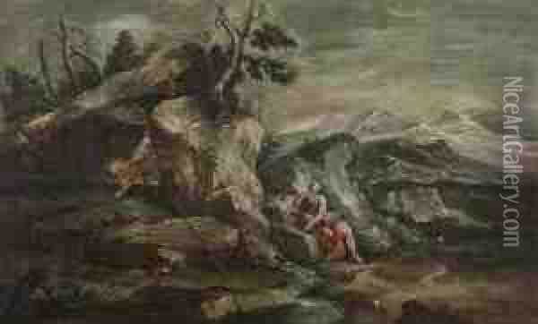 Paesaggio Con San Girolamo Oil Painting - Giuseppe Antonio Pianca