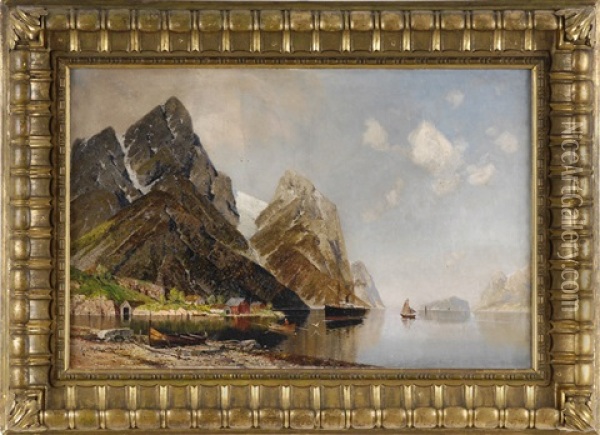 Sommerliche Fjordansicht Oil Painting - Georg M. Meinzolt