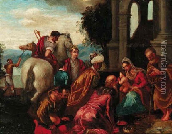 The Adoration Of The Magi Oil Painting - Francesco Bassano the Younger