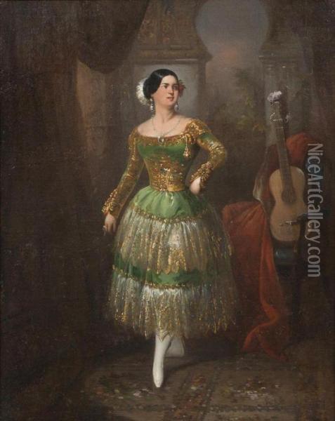 Lady Of Sevilla Oil Painting - Manuel Rodriguez De Guzman