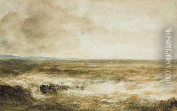 Sea Oil Painting - Andrew Nicholl