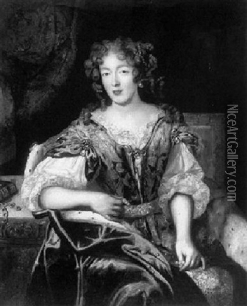 Portrait Of Lady, Said To Be Madame De Grignan (1648-1705) Oil Painting - Pierre Mignard the Elder