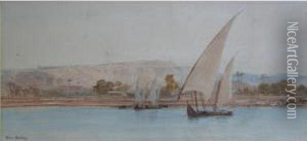 Dhows On The Nile Oil Painting - John Jnr. Varley