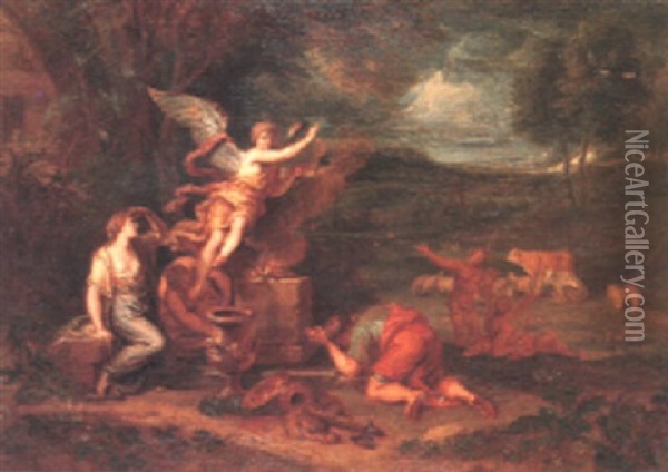 The Sacrifice Of Manoah Oil Painting - Pieter Rysbraeck