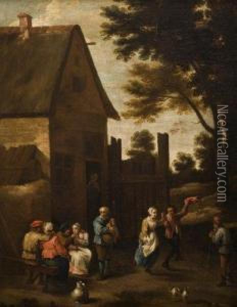 Danse Devant Une Auberge Oil Painting - Thomas Van Apshoven