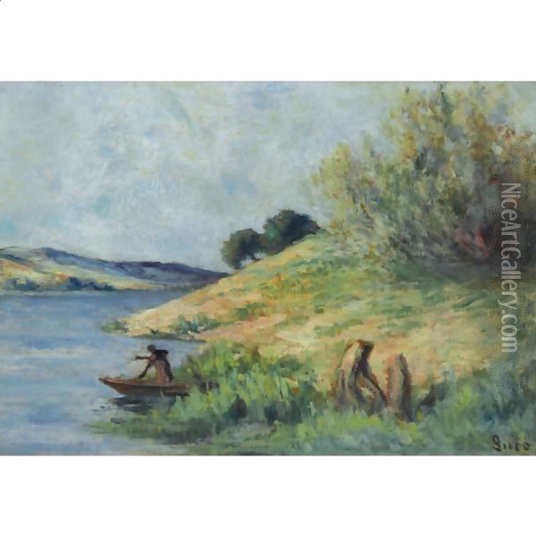 Bords De Seine Oil Painting - Maximilien Luce