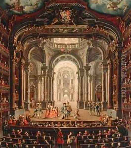 The Teatro Reale in Turin Oil Painting - Pietro Domenico Oliviero