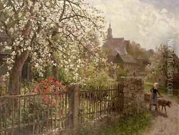 Apple Blossom Oil Painting - Alfred Muhlig