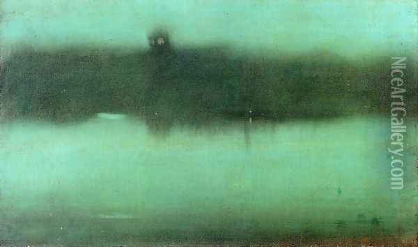 Nocturne: Grey and Silver Oil Painting - James Abbott McNeill Whistler