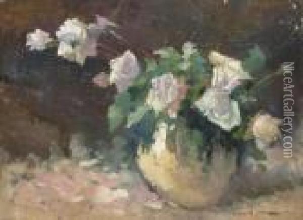 Ulcicacu Trandafiri Oil Painting - Aurel Baesu