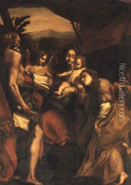 Den Heliga Katarinas Trolovning Oil Painting -  Parmigianino