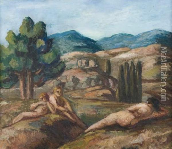 Nus Dans Un Paysage Oil Painting - Pierre Paul Girieud