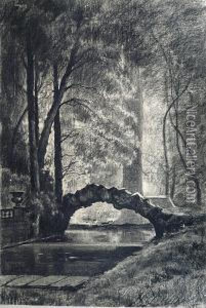 Le Pont Du Parc Oil Painting - Ernest Louis Lessieux