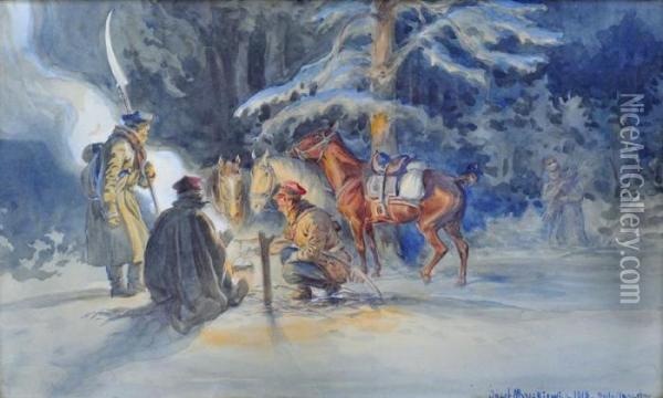 Kosynierzy Oil Painting - Jozef Ryszkiewicz